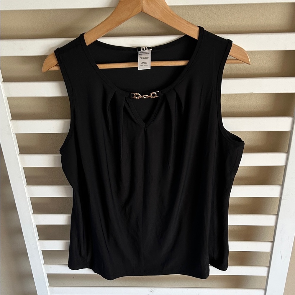 WRAPPER Black Tank Top with Chain Detail Size Large NWT